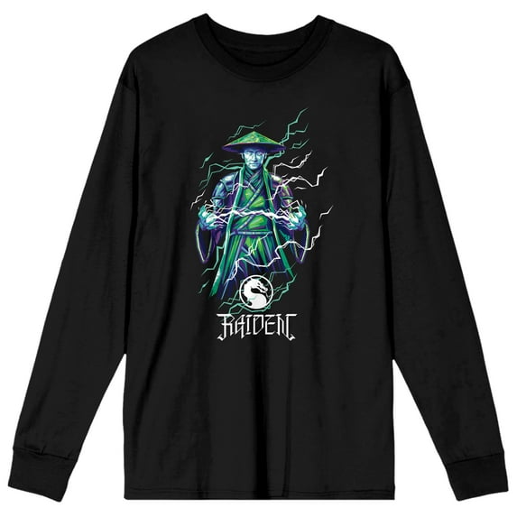 Mens Mortal Kombat Sub-Zero Mask Black Long Sleeve Shirt-M