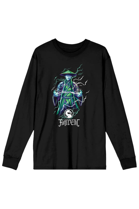 Mens Mortal Kombat Sub-Zero Mask Black Long Sleeve Shirt-S