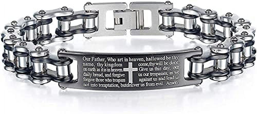 Amazon.com: Jewelry Nexus The Lord'S Prayer Inspirational Stretch Bangle  Charm Bracelet, Two-Tone: Clothing, Shoes & Jewelry