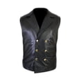 thumbnail image 1 of Mens Motorcycle Biker Button Down Leather Vest, 1 of 5
