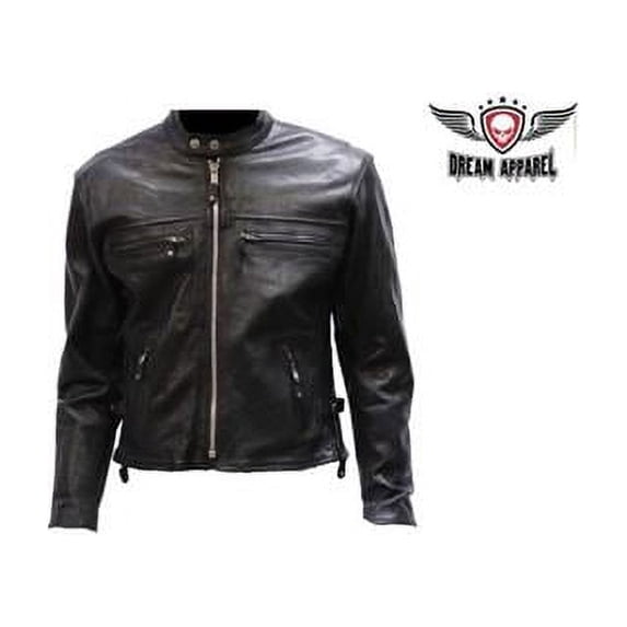 Mens Motorcycle Jacket with Zipper - Small