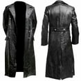 thumbnail image 1 of RYDCOT Classic Leather Biker Jacket for Autumn Style - and Winter Men's Casual Solid Color Long-sleeved Hooded Motorcycle Slim Leather Jacket, 1 of 6