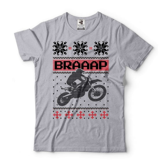 Mens Motorcycle T-shirt Motorbike BRAAAP Shirt Christmas Gifts Biker Rider Shirt Xmas Gifts (Medium Grey)