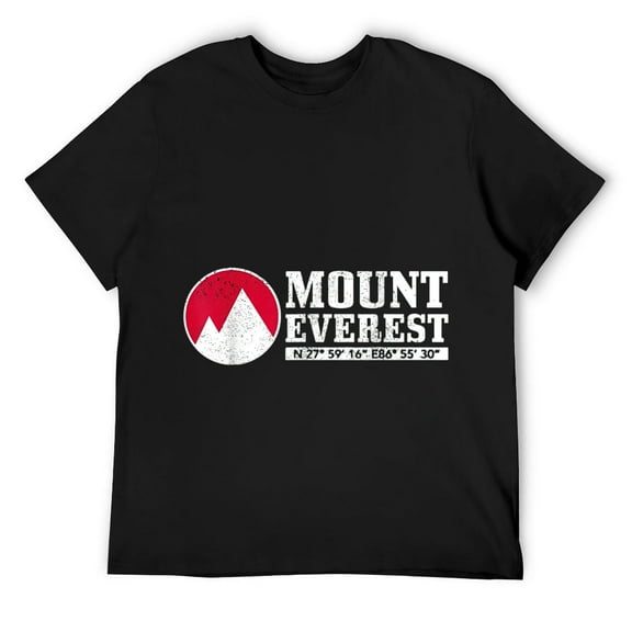 Mens Mount Everest Expidition Mt Mountaineer Mountain Climbing T-Shirt Black
