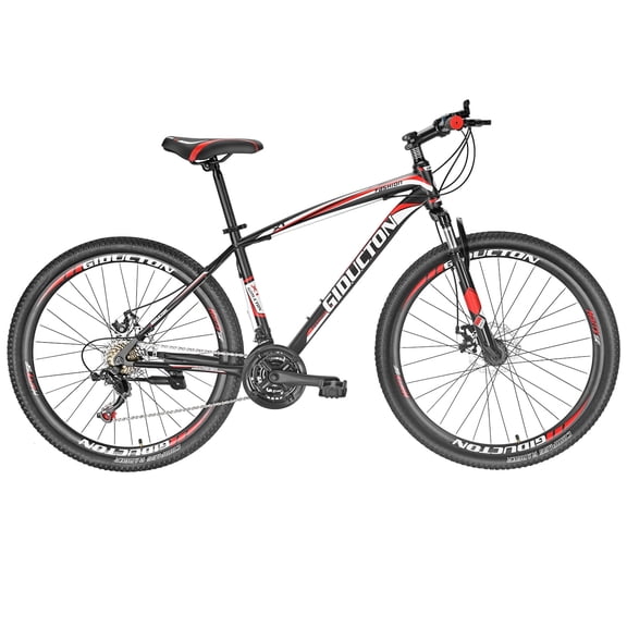 Mens Mountain Bike Eurobike, 27.5 Inch, 21 Speed Shifter, Disc Brakes,Mens Bicycle Adult, RED