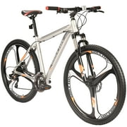 Mens Mountain Bike, Eurobike X9 Mountain Bike 29 inch, 19 inch Aluminum Frame, Bikes for Men 29er, Mens Bicycle 3-Spoke Silver