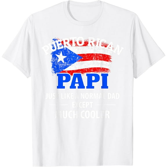 Mens Much Cooler Puerto Rican Papi - Vintage Puerto Rico Flag T-ShirtMen and women, White T-shirt, size: Extra large