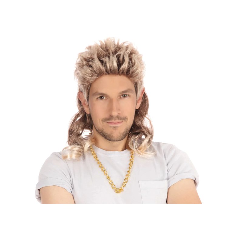 Mens Mullet Wig 2 Tone Budget Wigs Male Halloween Costume