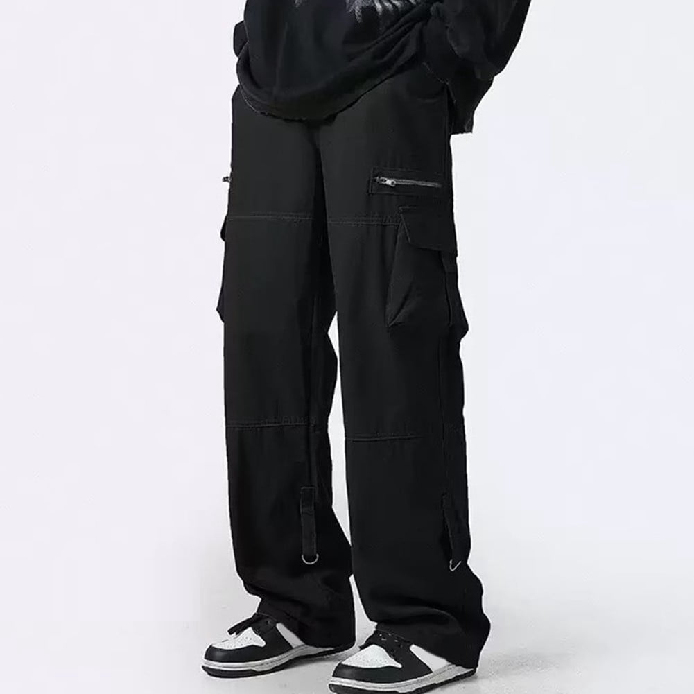 BXCNCKD Women's Retro Washed Workwear Jeans - Multi Pocket Loose Wide Leg, Y2K Street Style | High Waist, Distressed, Cotton Blend