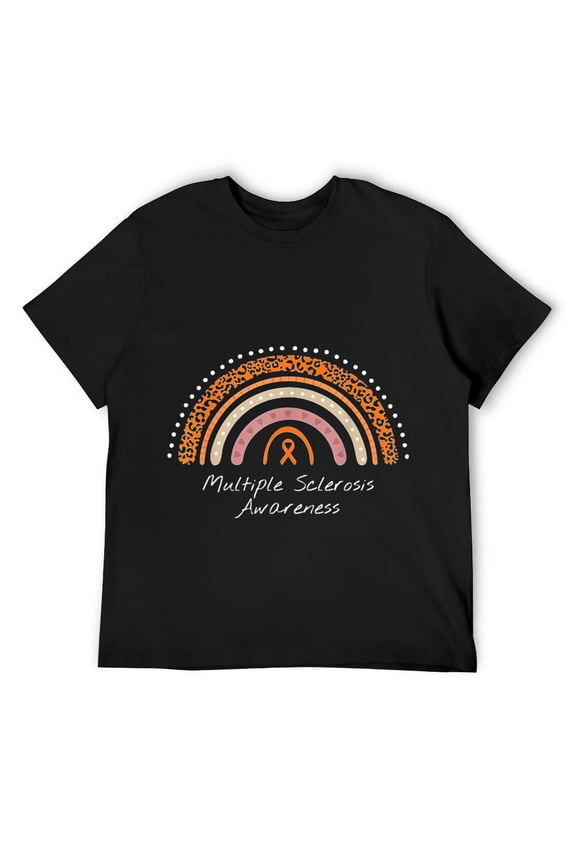 Mens Multiple Sclerosis Rainbow Multiple Sclerosis MS Awareness T-Shirt Black