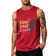 thumbnail image 1 of Mens Muscle Cut Off Tank Tops, Hawaii Palm Graphic Quick Dry Beach Sleeveless Shirts Gym Workout Tank Tops for Summer Vacation, 1 of 3