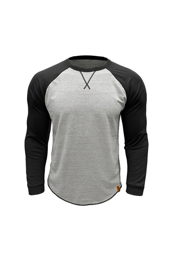 Mens Muscle Fit Raglan T Shirts Long Sleeve Baseball Jersey Shirt Fashion Basic Long Sleeve Gym Athletic Sweatshirt