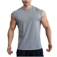 thumbnail image 1 of Mens Muscle Fit Sleeveless T-Shirts Quick Dry Tanks Bodybuilding Athletic Training Workout Muscle Shirts Summer Crewneck Exercise Activewear Vest Tops, 1 of 4