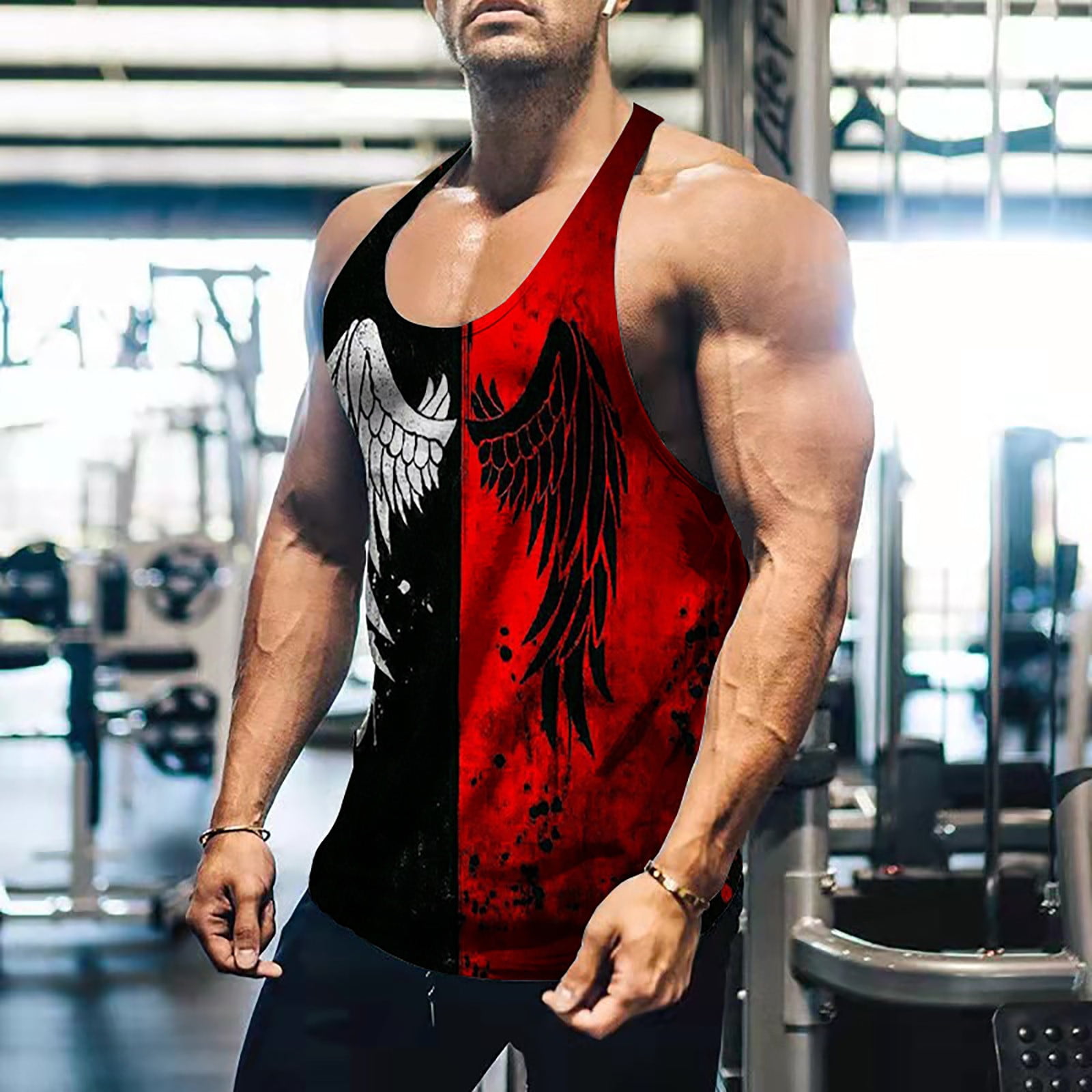 Mens Muscle Gym Shirts Lightweight Fitness Tank Bodybuilding T Shirt Slim Fit Graphic Tshirt - Walmart.com