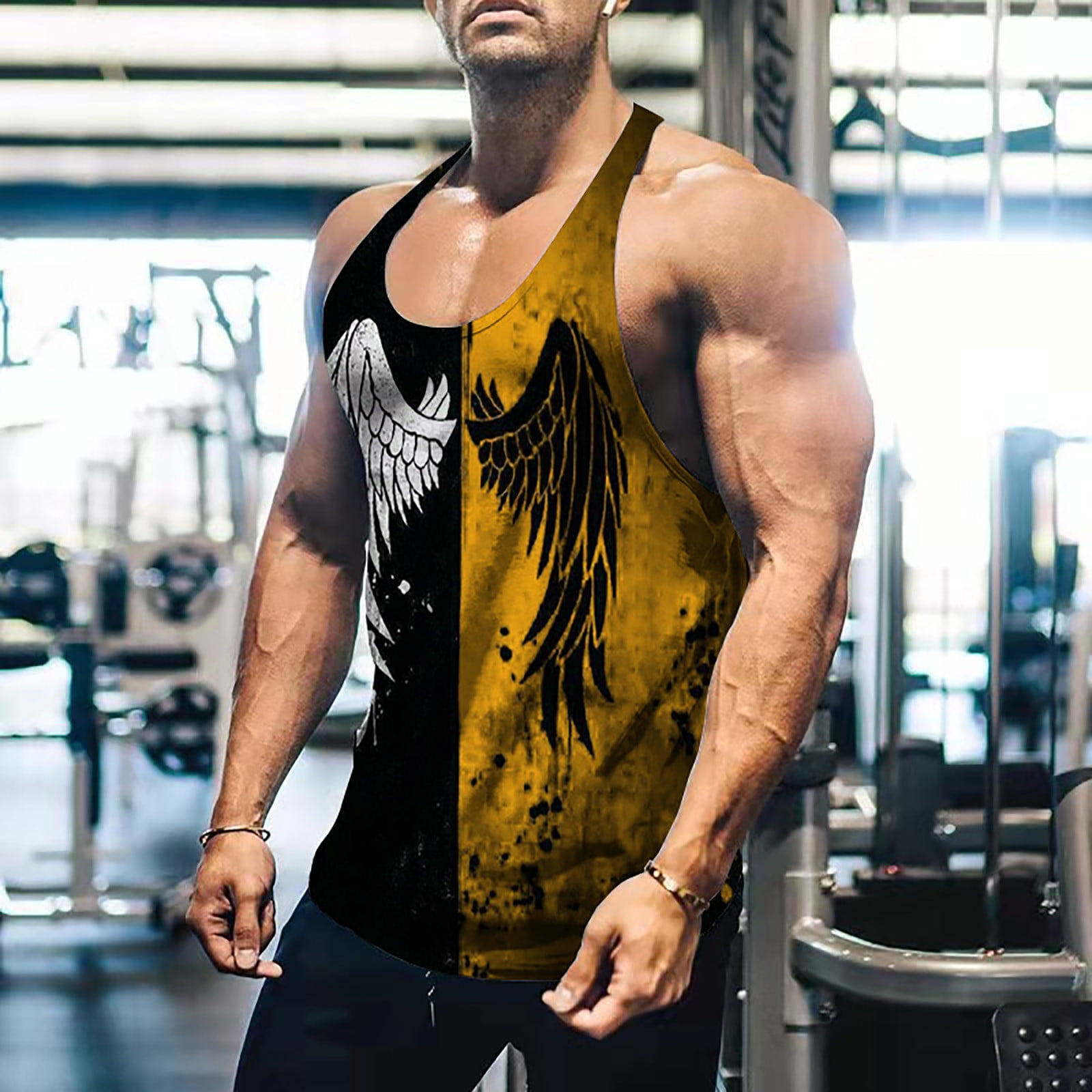 Men's Compression Tank Tops Slim Fit Athletic Muscle Tees Fitness  Sleeveless T-Shirt Cotton Breathable Sport Vest