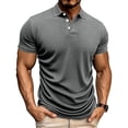 thumbnail image 1 of Mens Muscle Polo Shirts Short Sleeve Free 4 Way Stretch Casual T- Shirts Slim Fit Textured Ribbed Golf Collared Tee Golf Tops, 1 of 6
