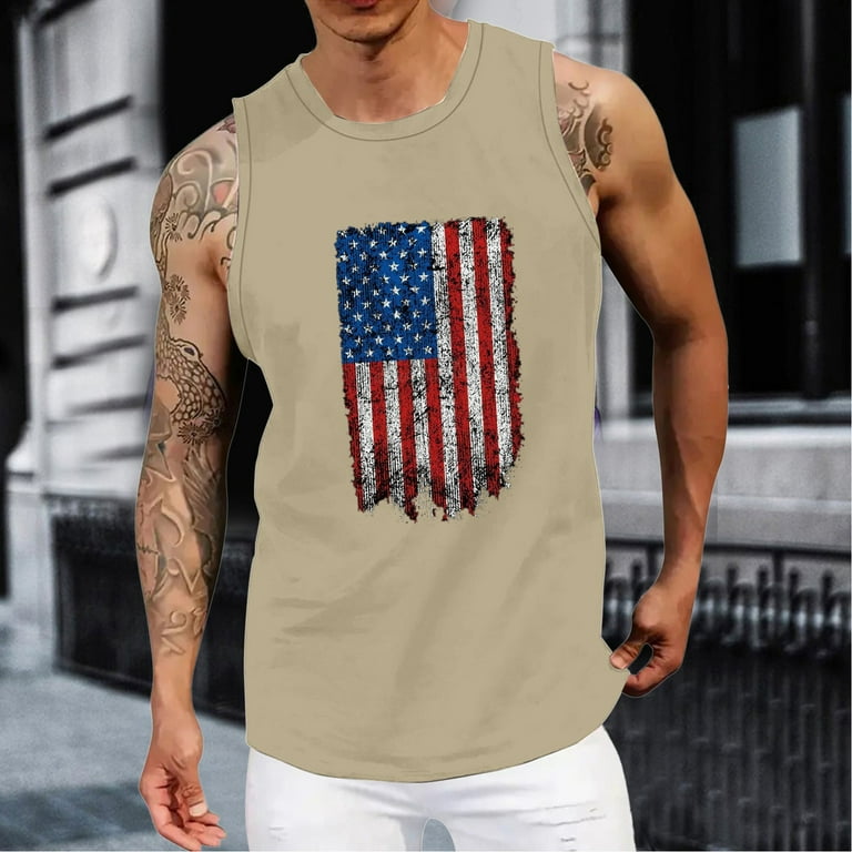 Mens Muscle Shirts Attractive Beach Tank Tops for Men Brilliant Colors Comfortable Muscle Shirt Lightweight Prime Of Day Sales Beige 3XL Walmart