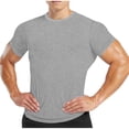 thumbnail image 1 of Mens Muscle Slim Fit Basic T-Shirts Short Sleeve Crewneck Athletic Running Workout Shirt, Performance Quick Dry Training Bodybuilding Tee Lightweight Soft Summer Exercise Tops, 1 of 8