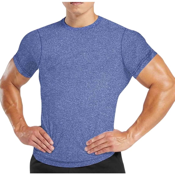 Mens Muscle Slim Fit Basic T-Shirts Short Sleeve Crewneck Athletic Running Workout Shirt, Performance Quick Dry Training Bodybuilding Tee Lightweight Soft Summer Exercise Tops