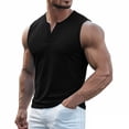 thumbnail image 1 of Mens Muscle Tank Tops Button Waffle Sleeveless Workout Gym Slim Fit Henley Shirt Casual Basic Summer Beach Top, 1 of 7