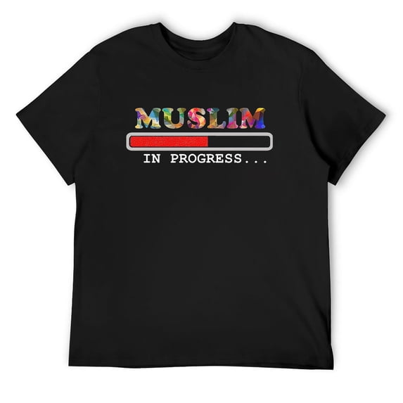 Mens Muslim Gift Ramadan color typography eid fasting Islam cloth T-Shirt Black X-Large