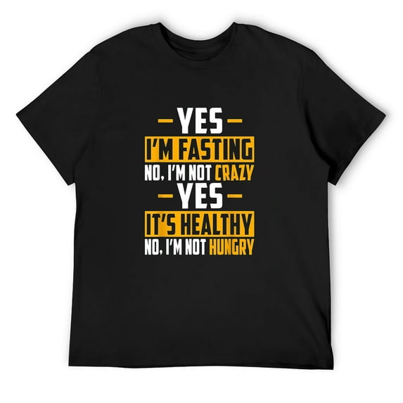 Mens Muslim - Yes I'm Fasting No I'm Not Crazy Ramadan Kareem T-Shirt Black 4X-Large