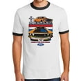 thumbnail image 1 of Mens Mustang Powered by Ford 100% Cotton Ringer Tee Shirt, 2XL White/Black, 1 of 5