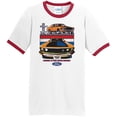 thumbnail image 1 of Mens Mustang Powered by Ford 100% Cotton Ringer Tee Shirt, XL White/Red, 1 of 5