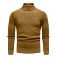 thumbnail image 1 of Mens Mustard Turtleneck Sweater Soft Lightweight Casual Long Sleeve Shirt Krash-M, 1 of 7