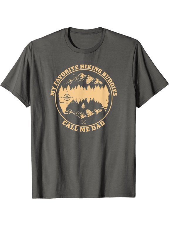 Mens My Favorite Hiking Buddies Call Me Dad - Hiking & Camping T-Shirt DARK HEATHER Unisex S-5XL Hot Trending Shirt, Vintage Birthday Gift