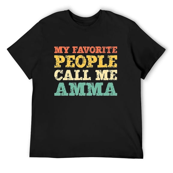 Mens My Favorite People Call Me Amma Vintage T Shirt Black Medium