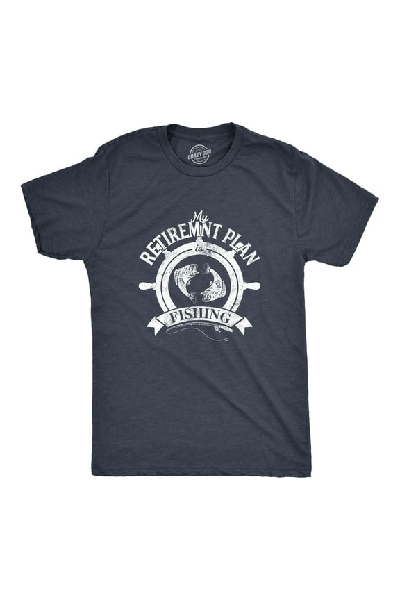 Mens My Retirement Plan Fishing T shirt Funny Fisherman Gift Party Novelty Tee Graphic Tees