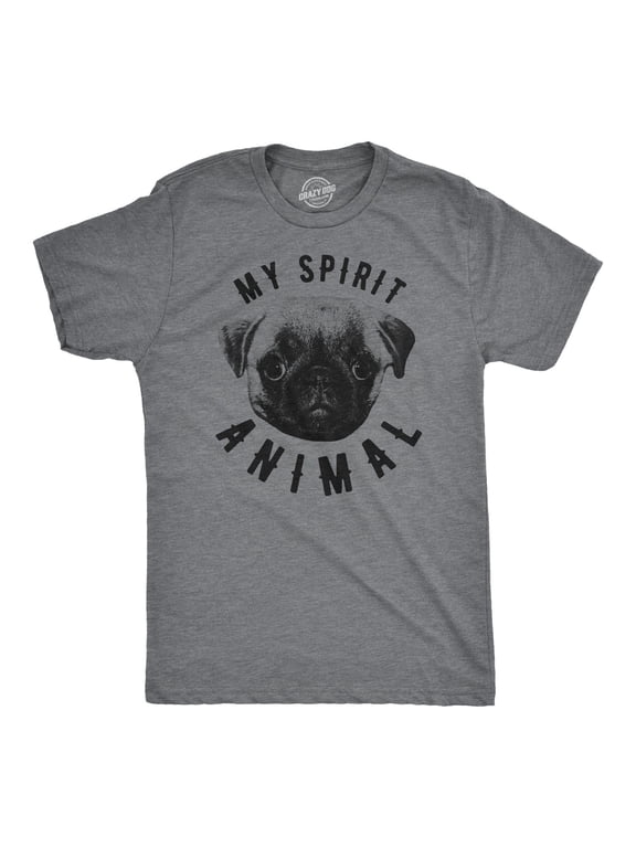 Mens My Spirit Animal is a Pug T Shirt Funny Dog Shirt Nerdy Mom Tee Graphic Tees