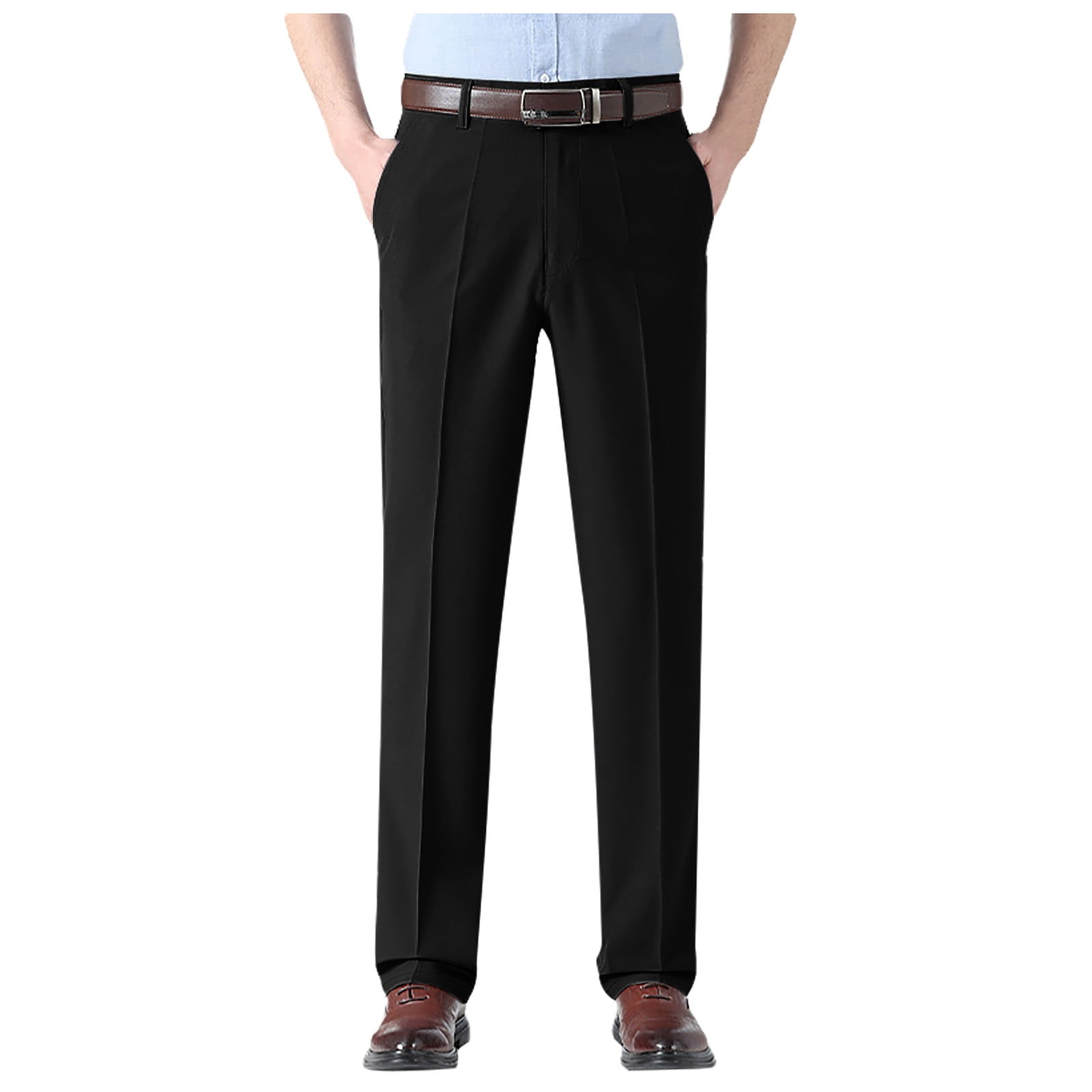 Mens Mynx Hidden Expandable Waistband Classic Fit Front Pleated Dress