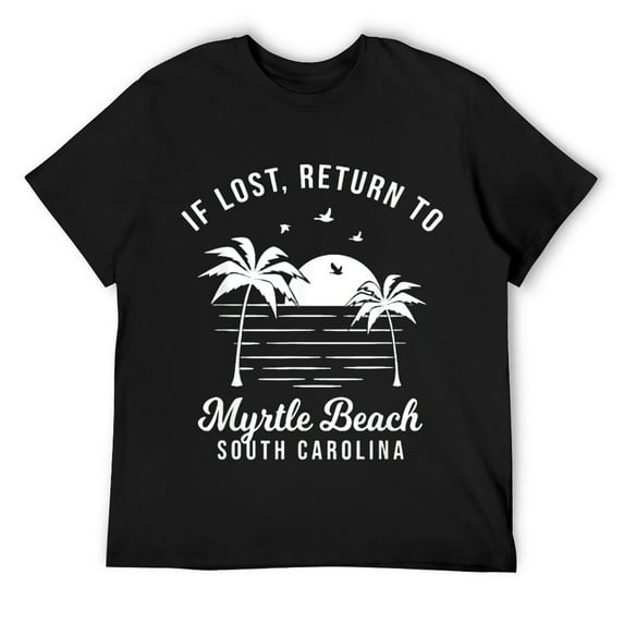 Mens Myrtle Beach SC - Beach Vacation Souvenir T-Shirt Black X-Large