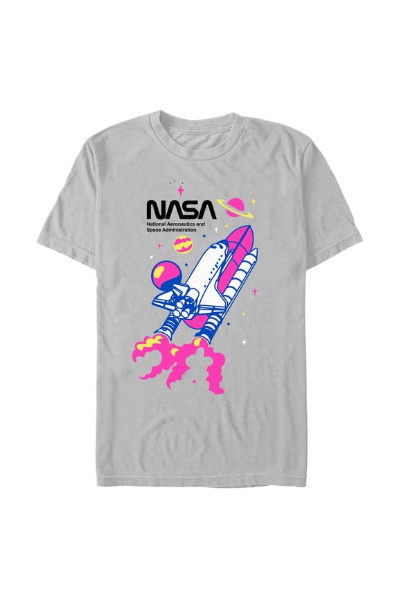 Mens NASA Colorful Rocket Logo T Shirt