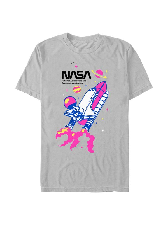 Mens NASA Colorful Rocket Logo T Shirt