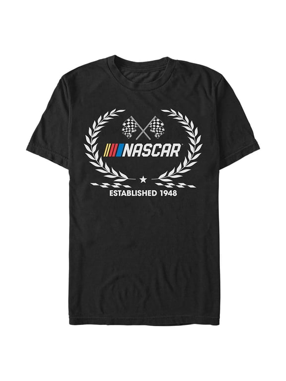 Men's Mad Engine Black NASCAR Script Sporty Graphic T-Shirt