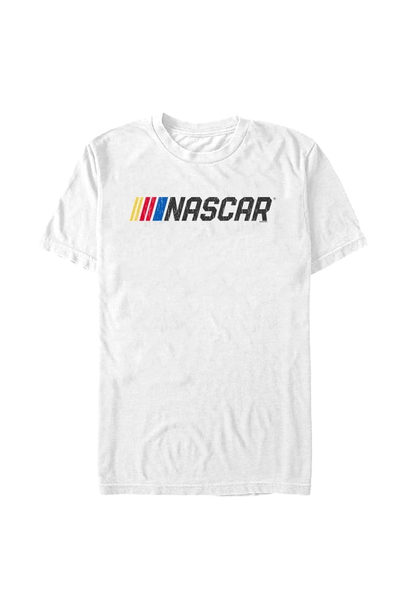 Men's Mad Engine White NASCAR Logo Graphic T-Shirt