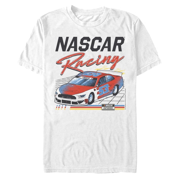 Mens NASCAR Racing Car 53 Retro Grid T Shirt