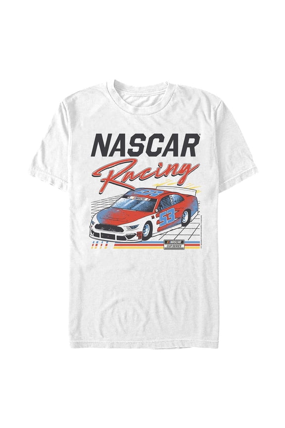 Men's Mad Engine White NASCAR Grid Racer Graphic T-Shirt