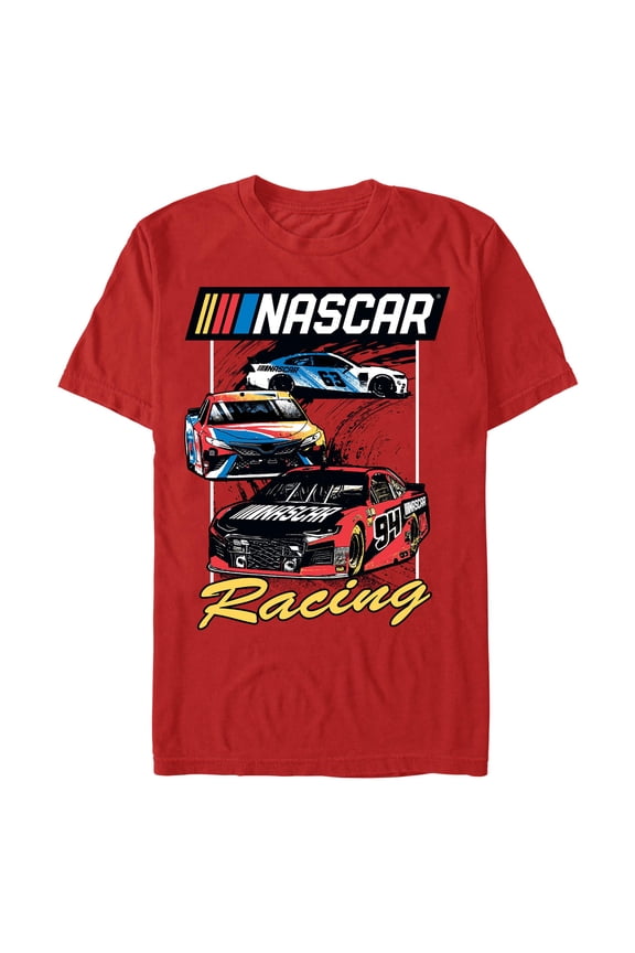 Mens NASCAR Racing Cars Retro Sketch T Shirt