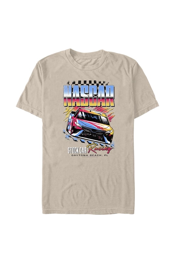 Men's Mad Engine  Natural NASCAR Chromed Graphic T-Shirt