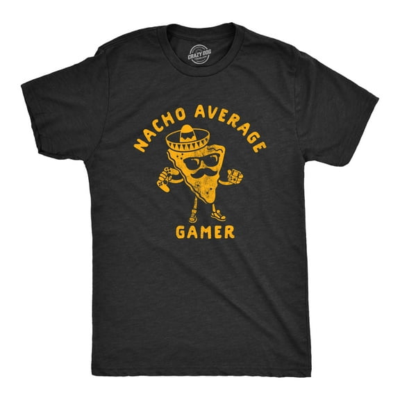 Mens Nacho Average Gamer T Shirt Funny Nerdy Video Game Novelty Tee Graphic Tees