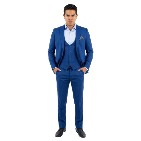 Mens Nailhead Textured 3 Piece Suit Set Hybrid Fit