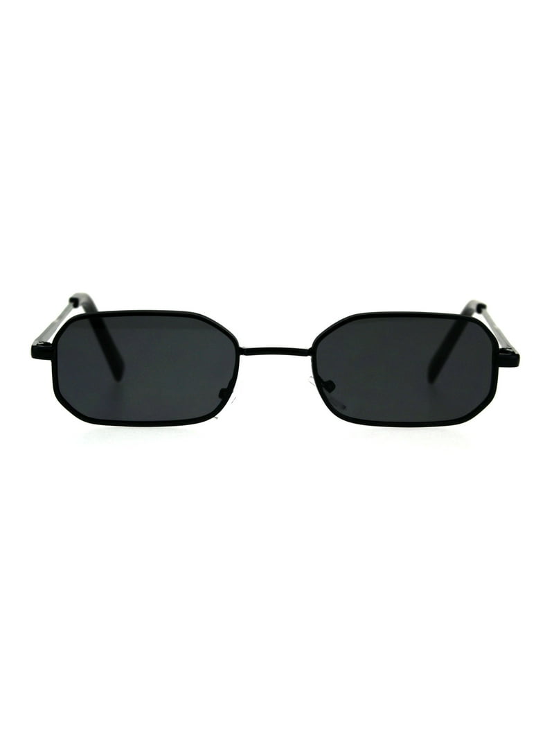 Mens Narrow Metal Rim Rectangular Hippie Pimp Sunglasses All  display picture 3