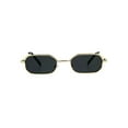 thumbnail image 1 of Mens Narrow Metal Rim Rectangular Hippie Pimp Sunglasses Gold Black, 1 of 4