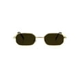 thumbnail image 1 of Mens Narrow Metal Rim Rectangular Hippie Pimp Sunglasses Gold Brown, 1 of 4
