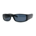 thumbnail image 1 of Mens Narrow Rectangle All Black Iconic Mad Dog Gangster Plastic Sunglasses Matte Black - Black, 1 of 4
