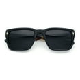 thumbnail image 1 of Mens Narrow Rectangle Vintage Style Bohemian Plastic Fashion Sunglasses All Black, 1 of 8